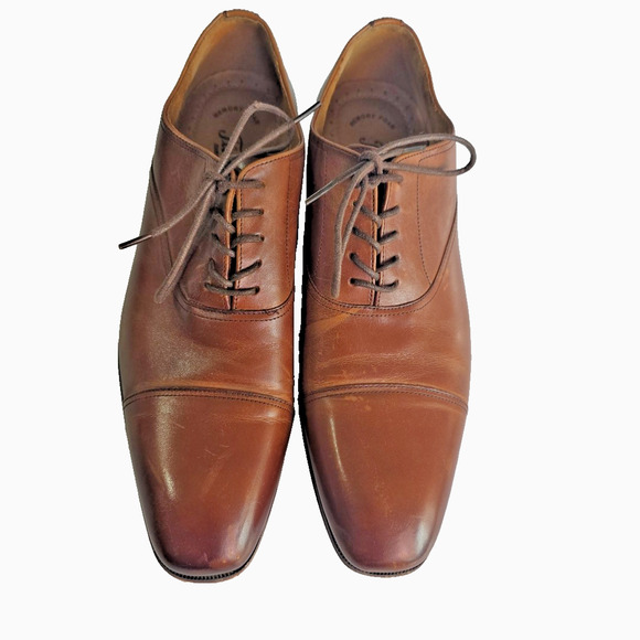Florsheim Imperial Mens 11D Brown Leather Cap Toe Oxford Blucher Dress Shoes main image 4